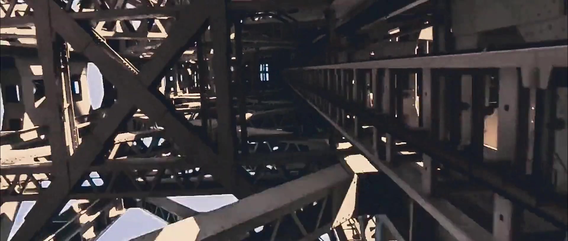 Sunlight falling across a timber structure